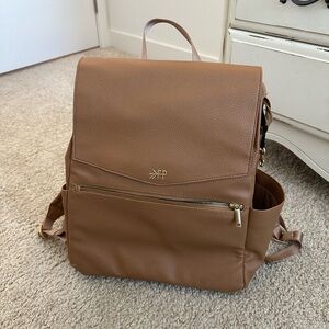 Freshly Picked Brown Leather Diaperbag